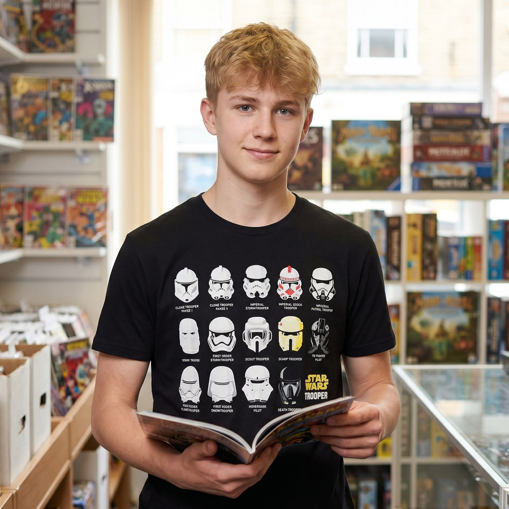 Productafbeelding Stormtrooper helm-collage T-shirt zwart - Star Wars