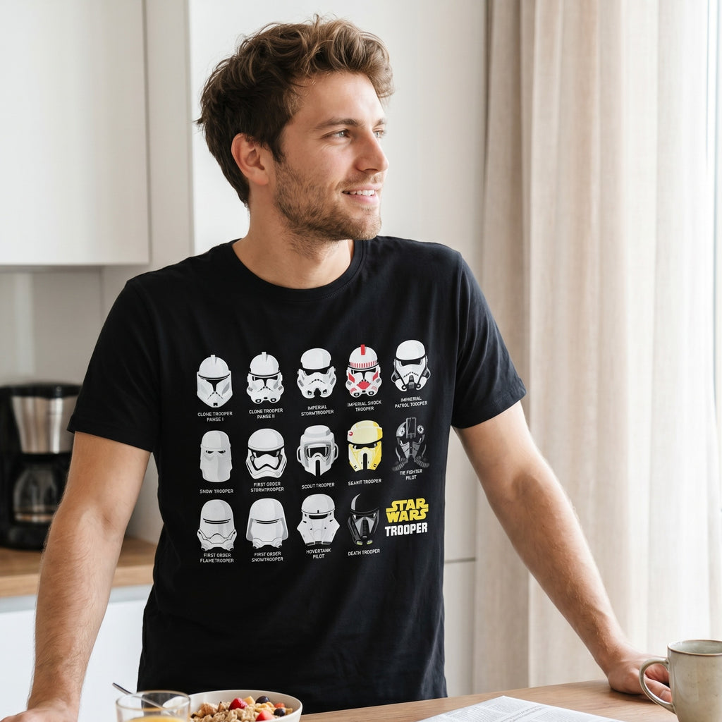 Productafbeelding Stormtrooper helm-collage T-shirt zwart - Star Wars