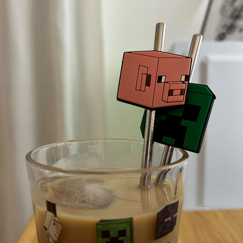 Productafbeelding Minecraft - Karakterglas met 2 rietjes