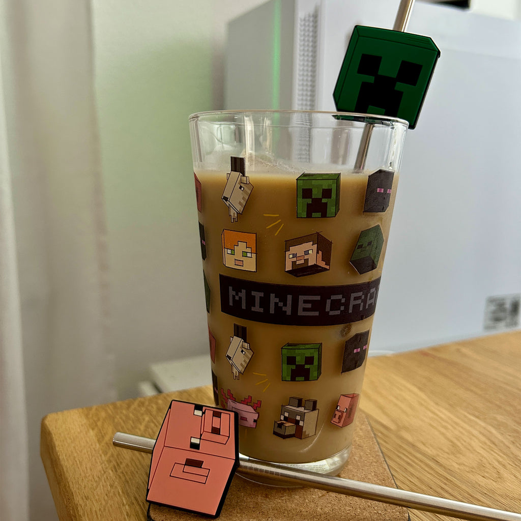 Productafbeelding Minecraft - Karakterglas met 2 rietjes