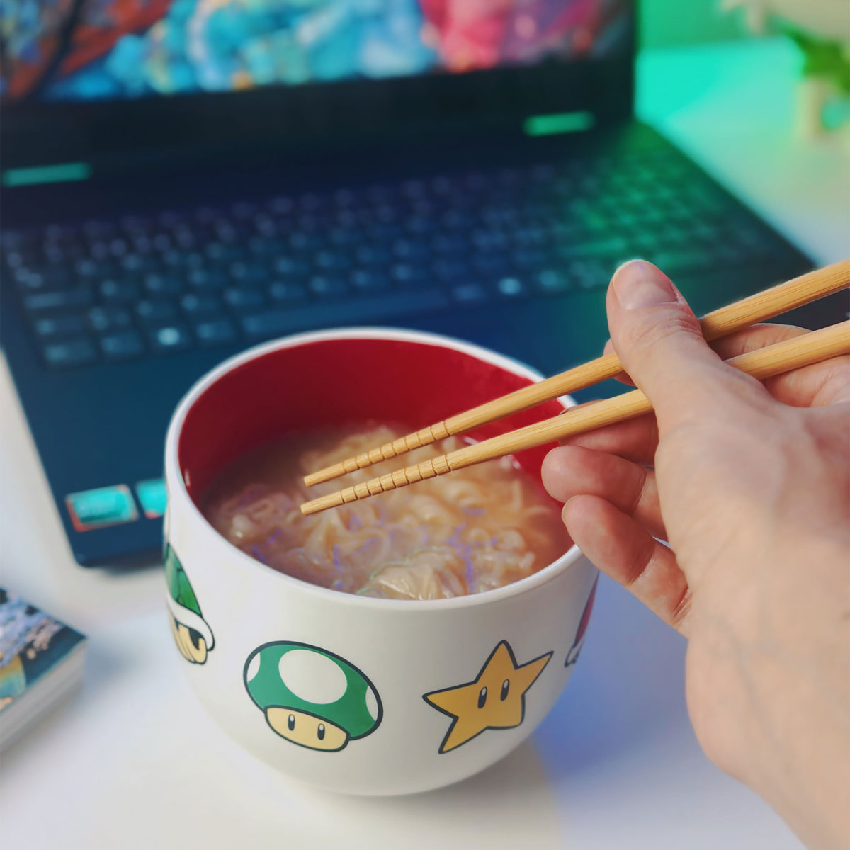 Productafbeelding Super Mario - Symbolen Ramen Kom met Eetstokjes