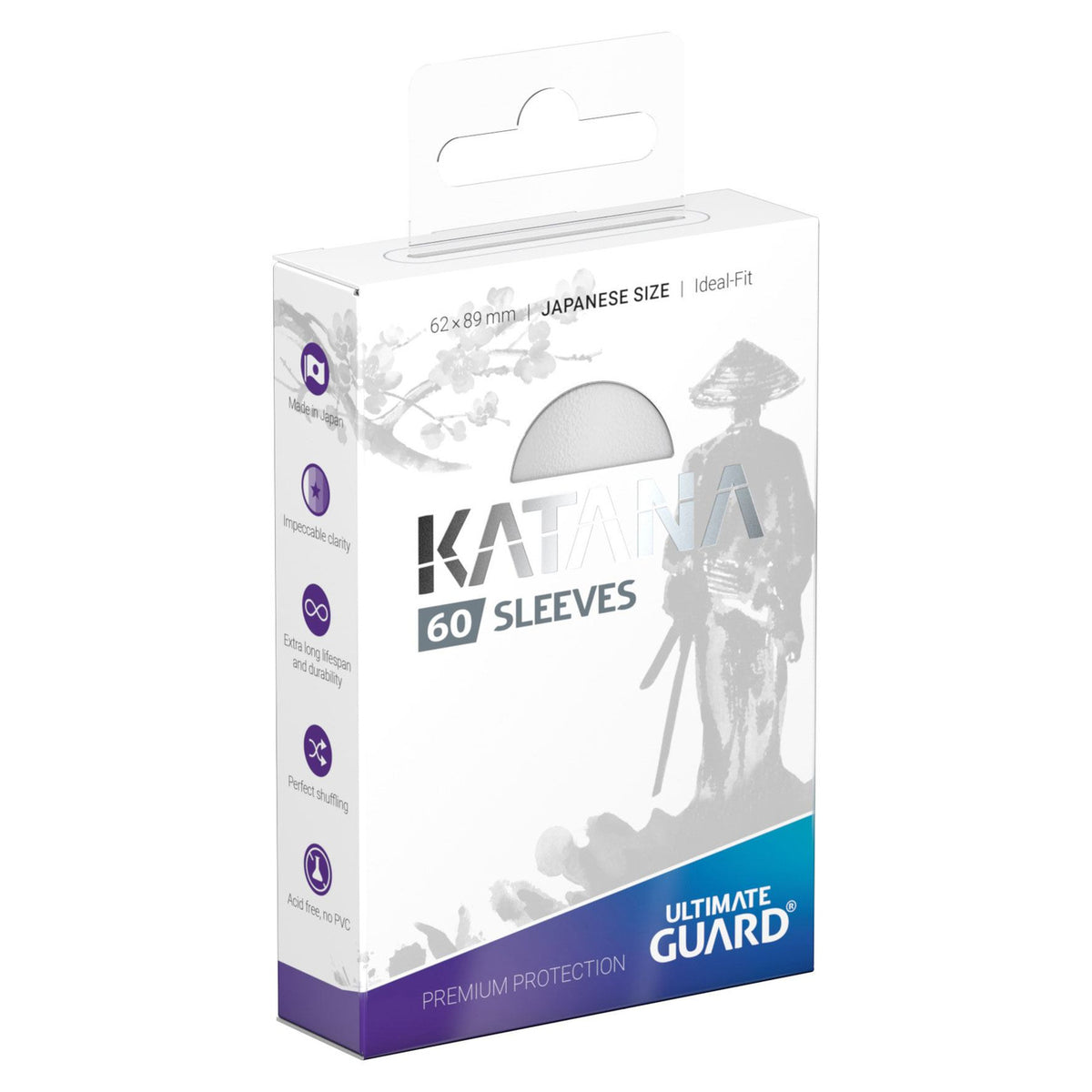 Productafbeelding Katana Kaartenhoezen Wit 60 Set Ultimate Guard voor TCG Japanse Maat