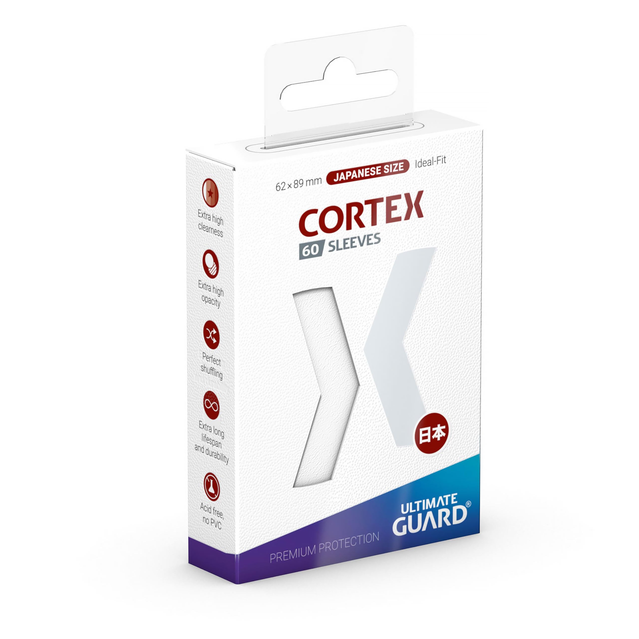 Productafbeelding Cortex Kaartsleeves wit 60-pack Ultimate Guard voor TCG Japanse maat