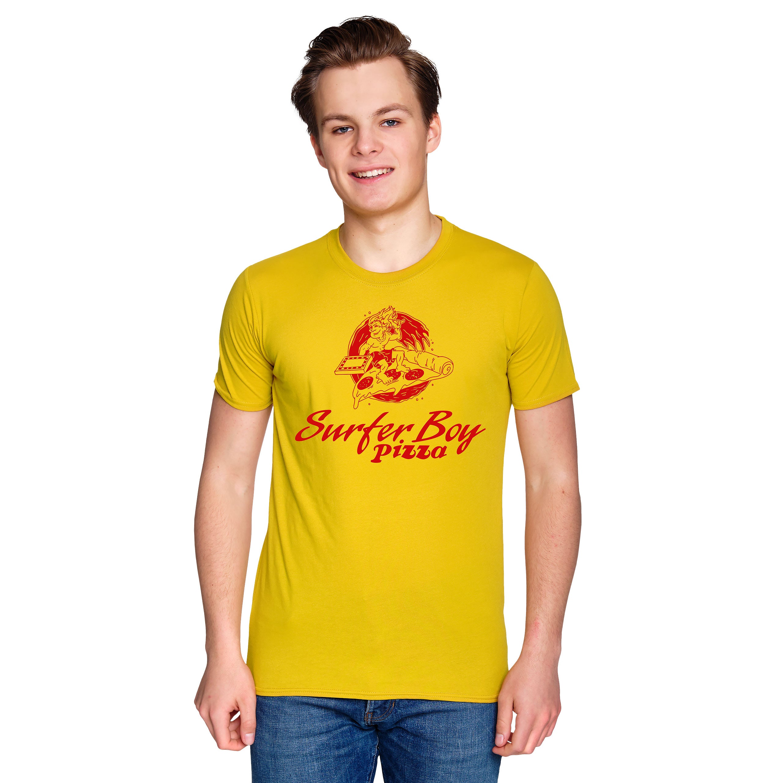 Productafbeelding Stranger Things - Surfer Boy Pizza T-shirt geel