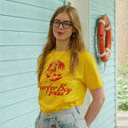 Productafbeelding Stranger Things - Surfer Boy Pizza T-shirt geel