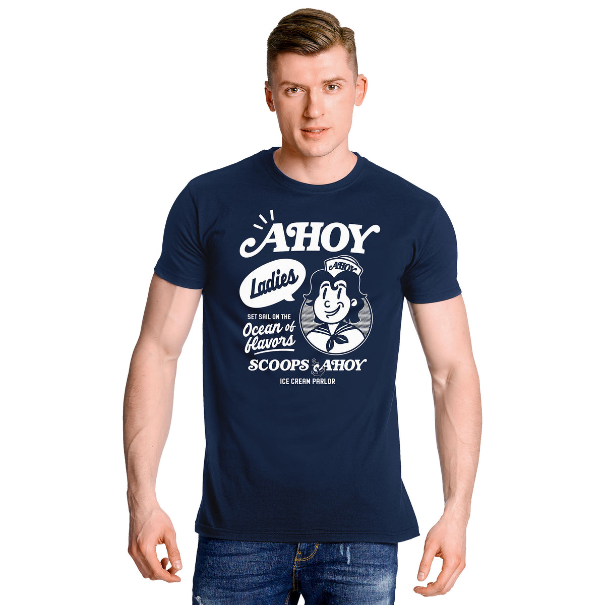 Productafbeelding Stranger Things - Scoops Ahoy blauw T-shirt
