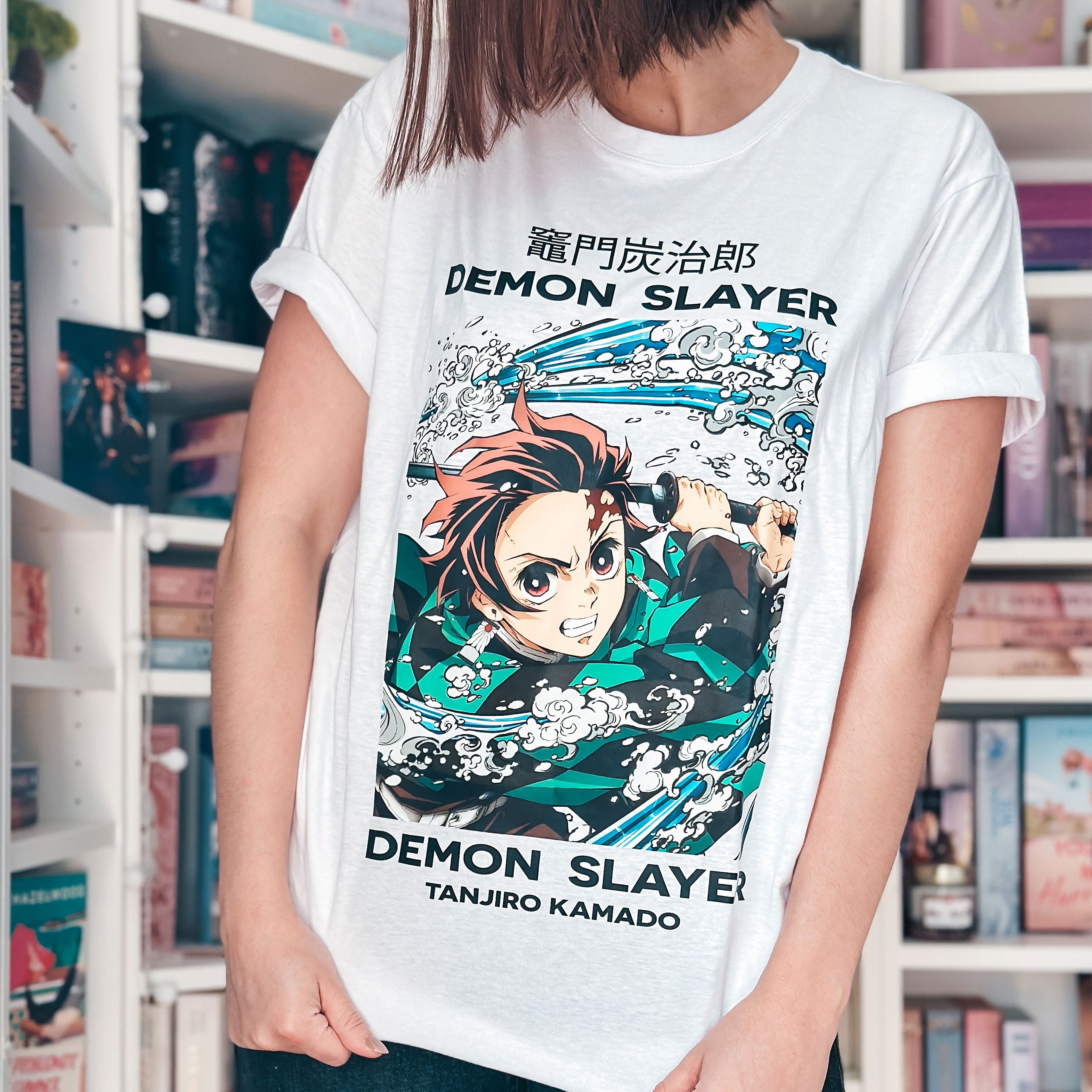 Productafbeelding Demon Slayer - Tanjiro Whirlpool T-Shirt wit