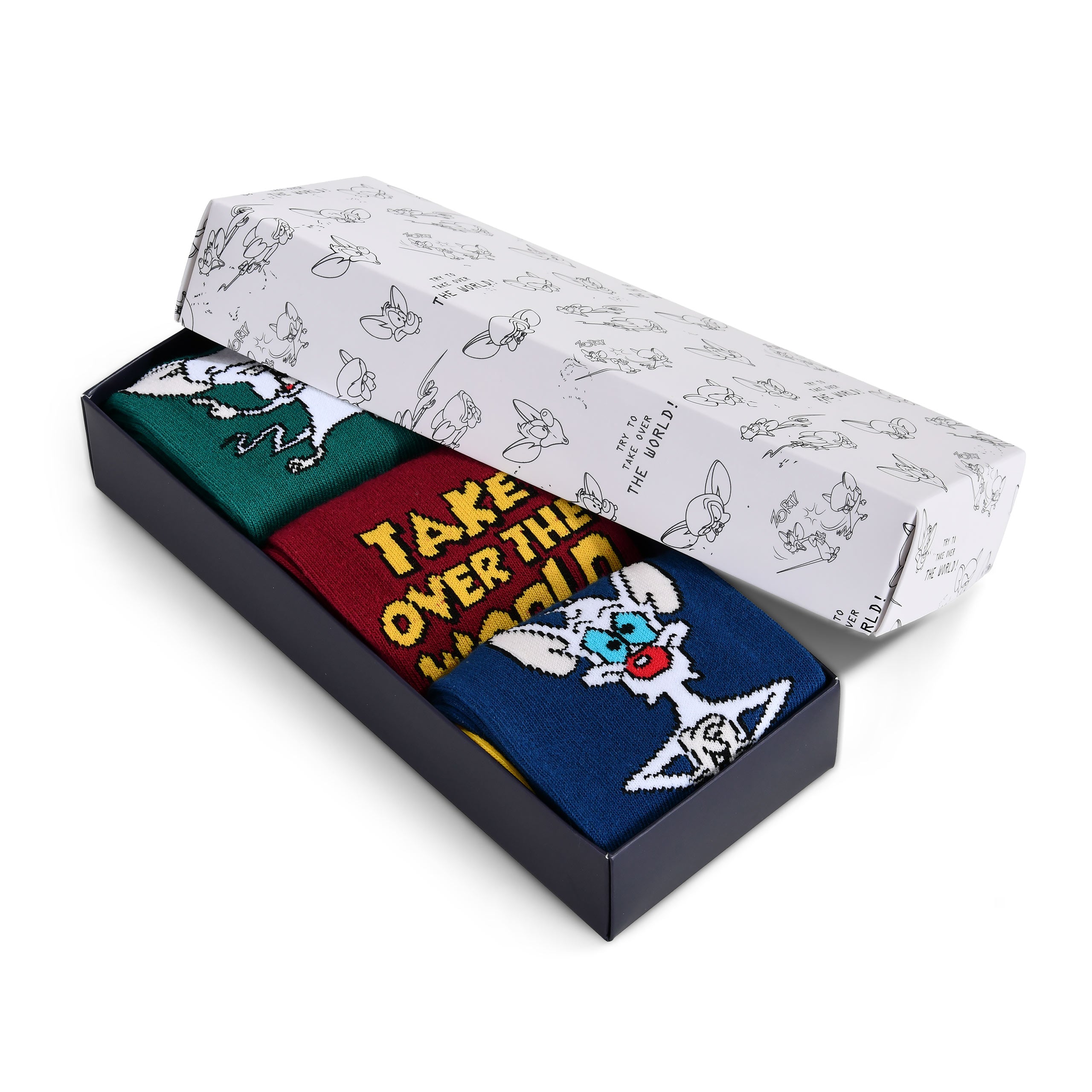 Productafbeelding Pinky and the Brain - Pinky en Brain sokken 3-delige set in geschenkdoos
