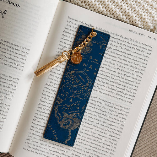 Productafbeelding In de Ban van de Ring - Midden-aarde Kaart en Ringinscriptie Boekenlegger Set