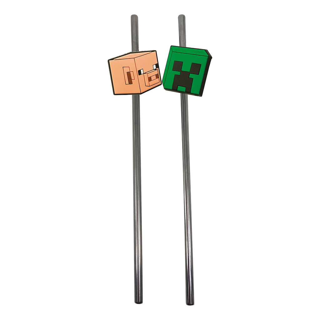Productafbeelding Minecraft - Creeper en Pig rietjes set van 2