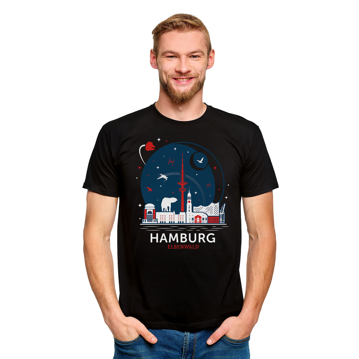 Product image Elbenwald in Hamburg Skyline T-Shirt Black