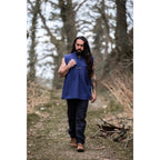 Productafbeelding Middeleeuws staande kraag vetershirt Louis mouwloos blauw