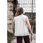 Productafbeelding Middeleeuws opstaande kraag vetershirt Louis mouwloos beige