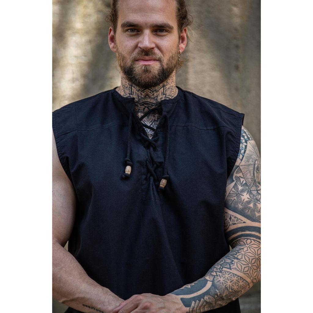 Productafbeelding Middeleeuws Vetershirt Jean mouwloos zwart