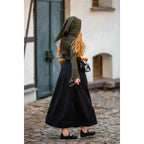 Productafbeelding Middeleeuwse blouse Lea met capuchon en vetersluiting groen