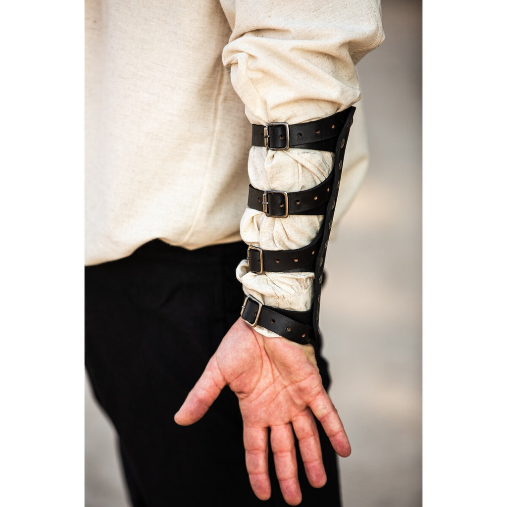 Productafbeelding Middeleeuwse leren armbeschermer Mar zwart