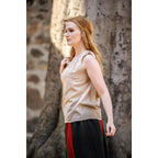Productafbeelding Middeleeuwse zomerblouse Adele mouwloos beige