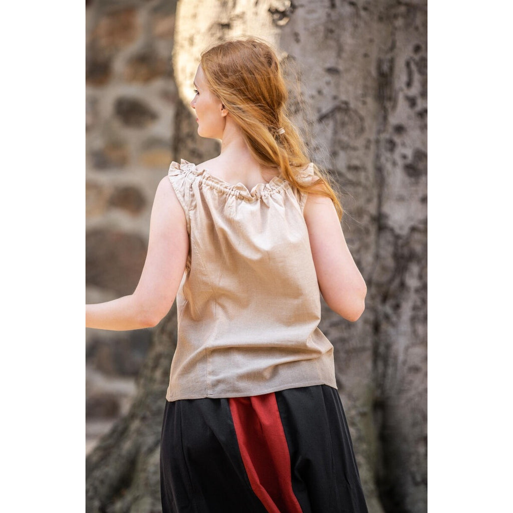 Productafbeelding Middeleeuwse zomerblouse Adele mouwloos beige
