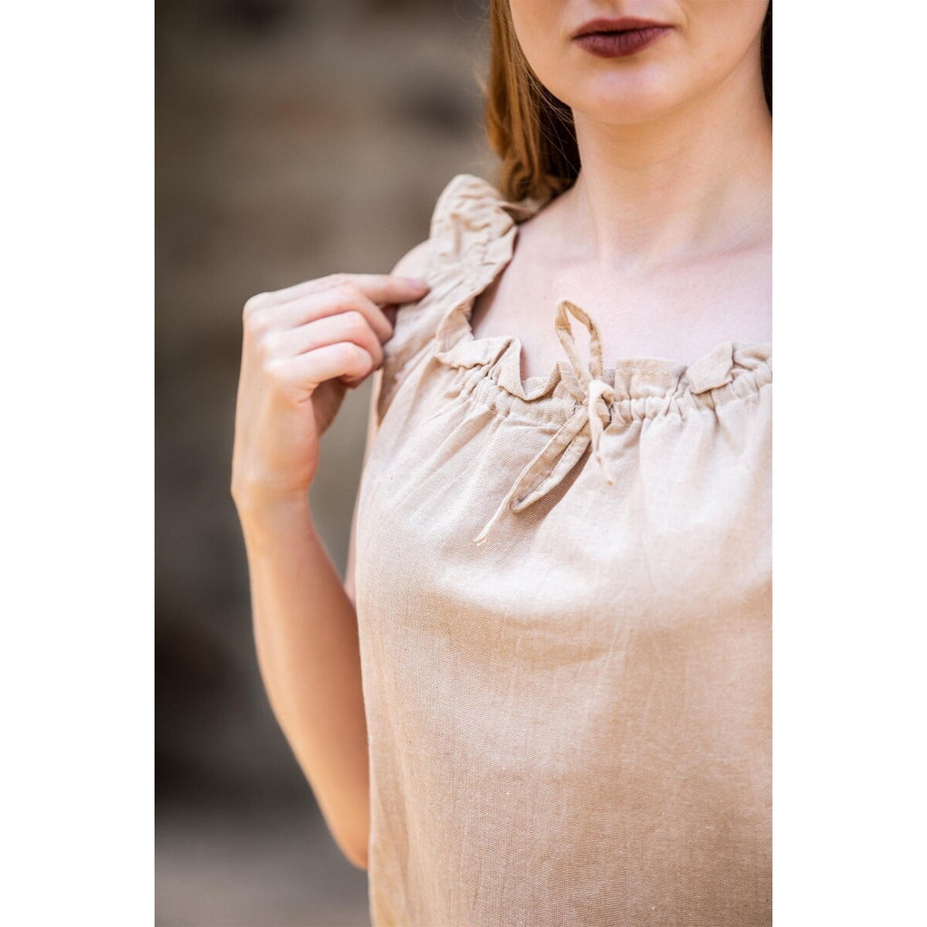 Productafbeelding Middeleeuwse zomerblouse Adele mouwloos beige