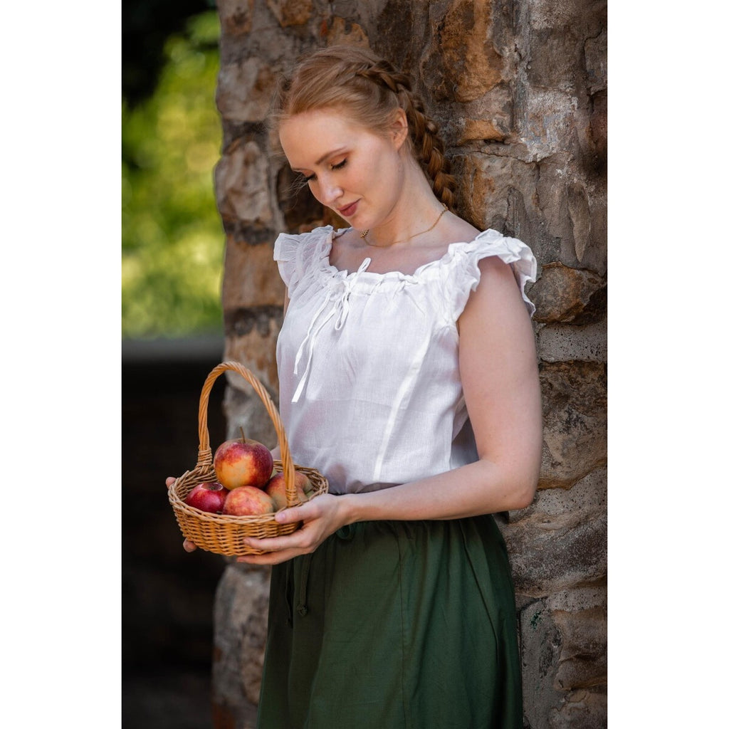 Productafbeelding Middeleeuwse zomerblouse Lotte met ruches wit