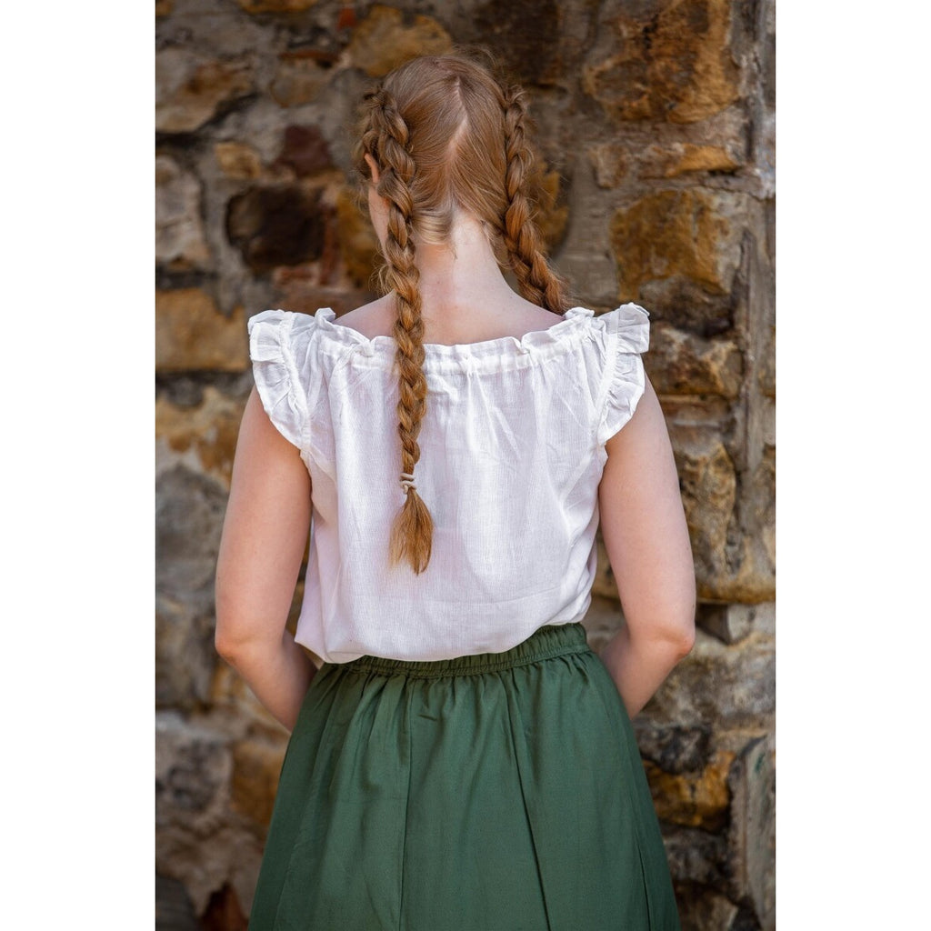 Productafbeelding Middeleeuwse zomerblouse Lotte met ruches wit