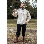 Productafbeelding Middeleeuws koordshirt Bruno met staande kraag beige