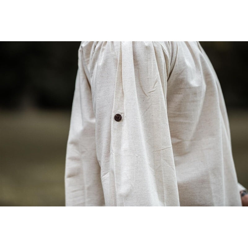 Productafbeelding Middeleeuws koordshirt Bruno met staande kraag beige