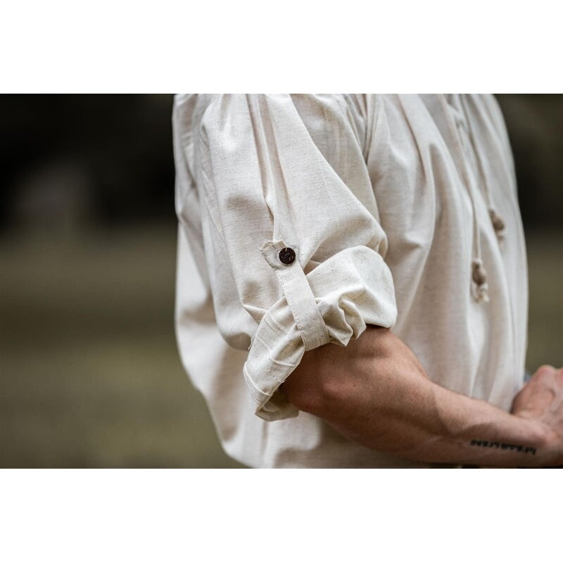 Productafbeelding Middeleeuws koordshirt Bruno met staande kraag beige