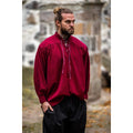 Product image Medieval Stand-Up Collar Lace-Up Shirt Friedrich burgundy red