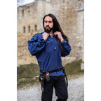 Productafbeelding Middeleeuws vetershirt met oogjes Adrian blauw