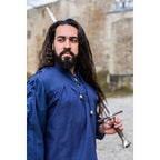 Productafbeelding Middeleeuws vetershirt met oogjes Adrian blauw