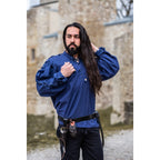 Productafbeelding Middeleeuws vetershirt met oogjes Adrian blauw
