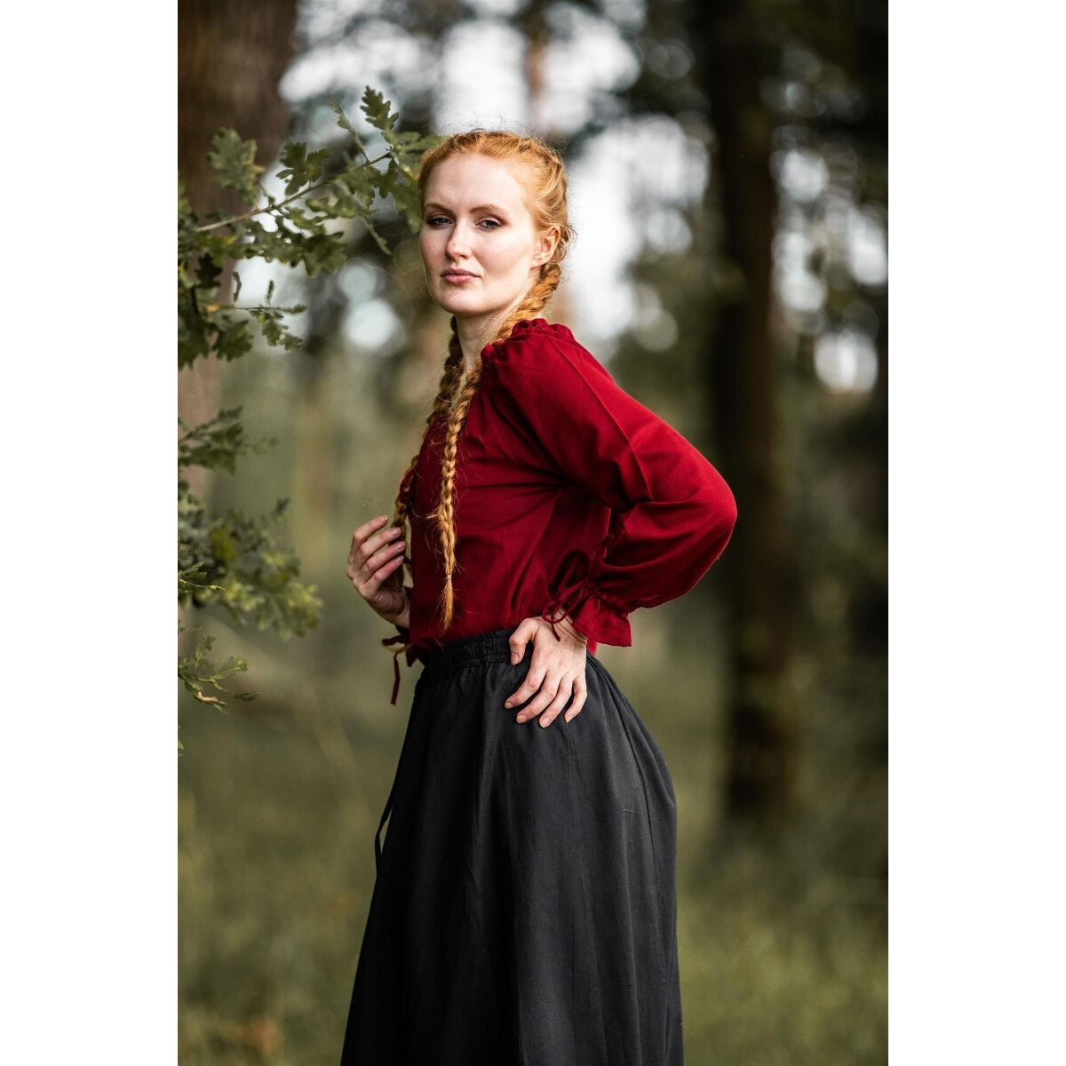 Productafbeelding Middeleeuwse blouse Edith rood