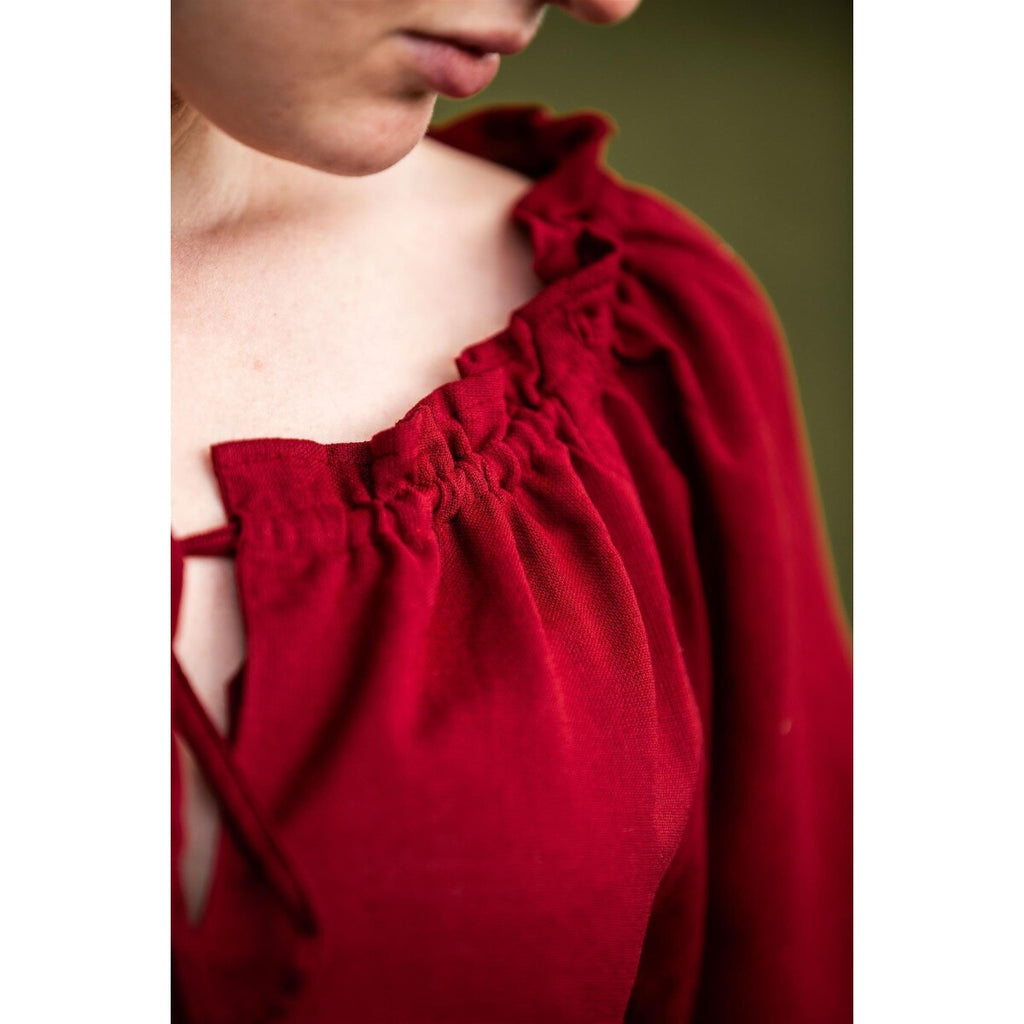 Productafbeelding Middeleeuwse blouse Edith rood