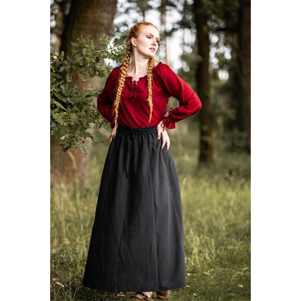 Productafbeelding Middeleeuwse blouse Edith rood