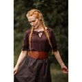 Productafbeelding Middeleeuwse blouse met korte mouwen Sandra donkerbruin