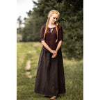 Productafbeelding Middeleeuwse blouse met korte mouwen Sandra donkerbruin