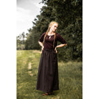 Productafbeelding Middeleeuwse blouse met korte mouwen Sandra donkerbruin