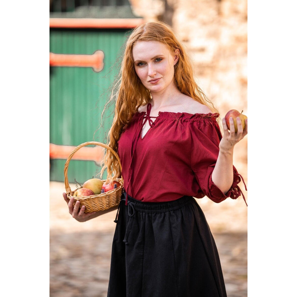 Productafbeelding Middeleeuwse blouse met korte mouwen Sandra rood