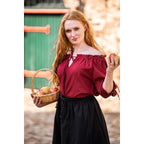Productafbeelding Middeleeuwse blouse met korte mouwen Sandra rood