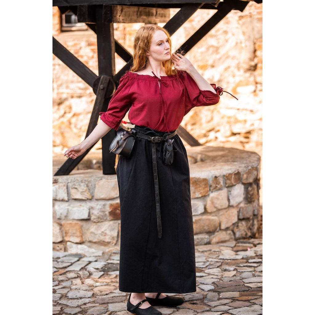 Productafbeelding Middeleeuwse blouse met korte mouwen Sandra rood