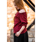 Productafbeelding Middeleeuwse blouse met korte mouwen Sandra rood