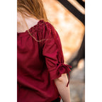 Productafbeelding Middeleeuwse blouse met korte mouwen Sandra rood