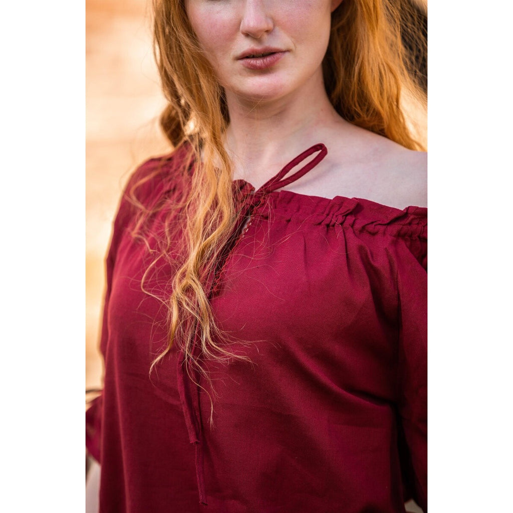 Productafbeelding Middeleeuwse blouse met korte mouwen Sandra rood