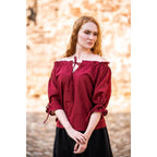 Productafbeelding Middeleeuwse blouse met korte mouwen Sandra rood