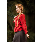 Productafbeelding Middeleeuwse blouse met kant Bettina rood