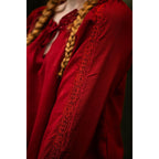 Productafbeelding Middeleeuwse blouse met kant Bettina rood