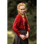 Productafbeelding Middeleeuwse blouse met kant Bettina rood