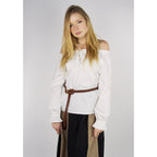 Productafbeelding Middeleeuwse blouse met kant Bettina wit