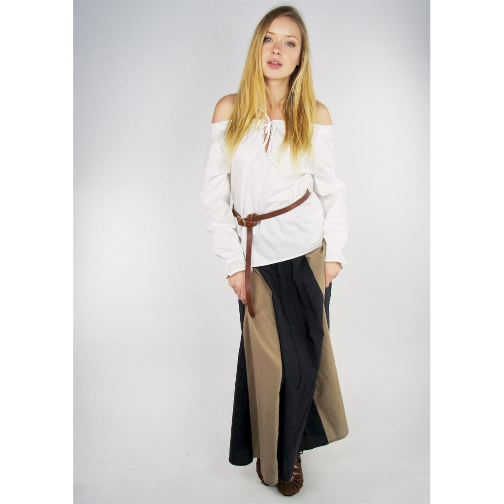 Productafbeelding Middeleeuwse blouse met kant Bettina wit